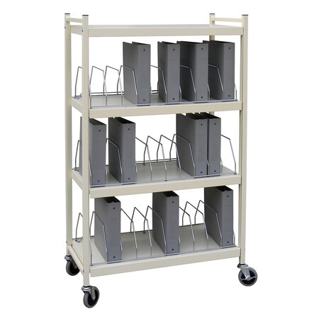 Omnimed Std Vertical Open Chart Rack 4 Shelves 30 Binder Capacity in Beige (55 260003-BG